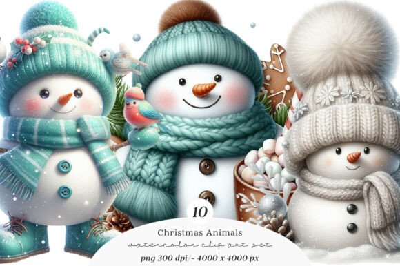 Christmas Snowman Bundle Clipart Guide