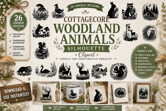 Cottagecore Woodland Animals Silhouette: Bringing Forest Charm to Your Creative Projects
