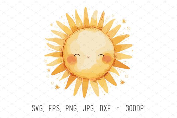 Cute Watercolor Sun Baby Nursery Clipart: A Versatile Design Resource for Creators