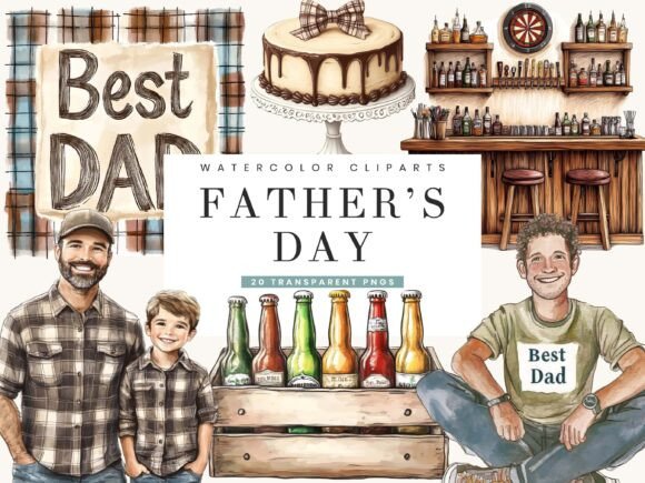 Fathers Day Clipart Bundle Evaluation