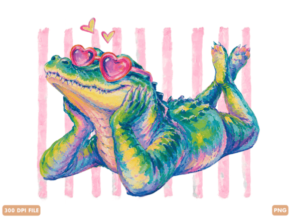 Funny Beach Alligator Watercolor PNG: A Creative Asset for Modern Makers