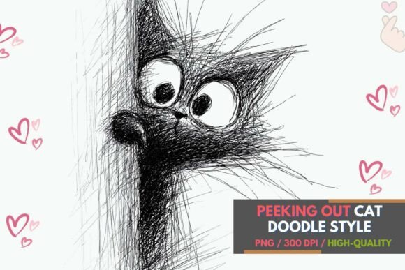 Funny Peeking Cat PNG Clipart Art: A Practical Asset for Designers