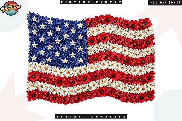 Patriotic Flower Stars and Stripes PNG: A Botanical Tribute to Independence