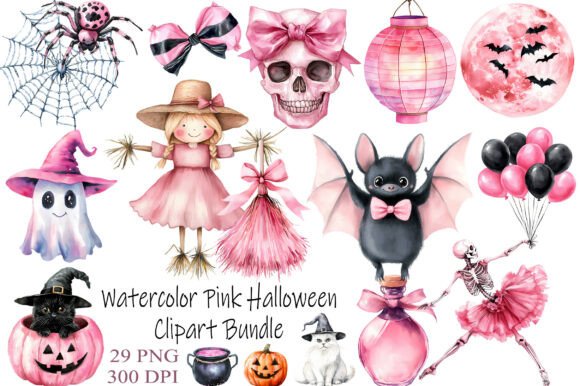 Pink Halloween Watercolor Clipart Bundle: A Practical Review