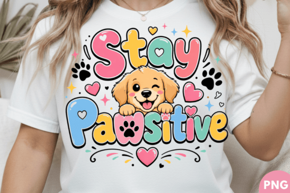 Unlock Your Creative Potential with the Stay Pawsitive Cute Puppy T-shirt PNG