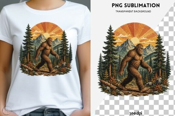 Vintage Bigfoot PNG Sasquatch Forest: A Practical Asset for Outdoor Design