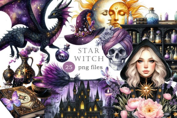 Vintage Purple Witch Sublimation Clipart: A Gateway to Mystical Design