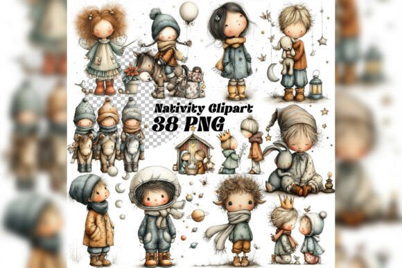 Whimsical Christmas Nativity Clipart: A Storybook Holiday Collection