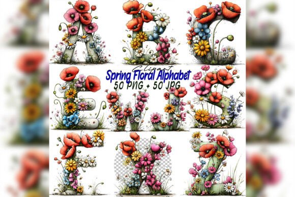 Whimsical Floral Alphabet Birthday Clipart: A Creative Toolkit for Makers